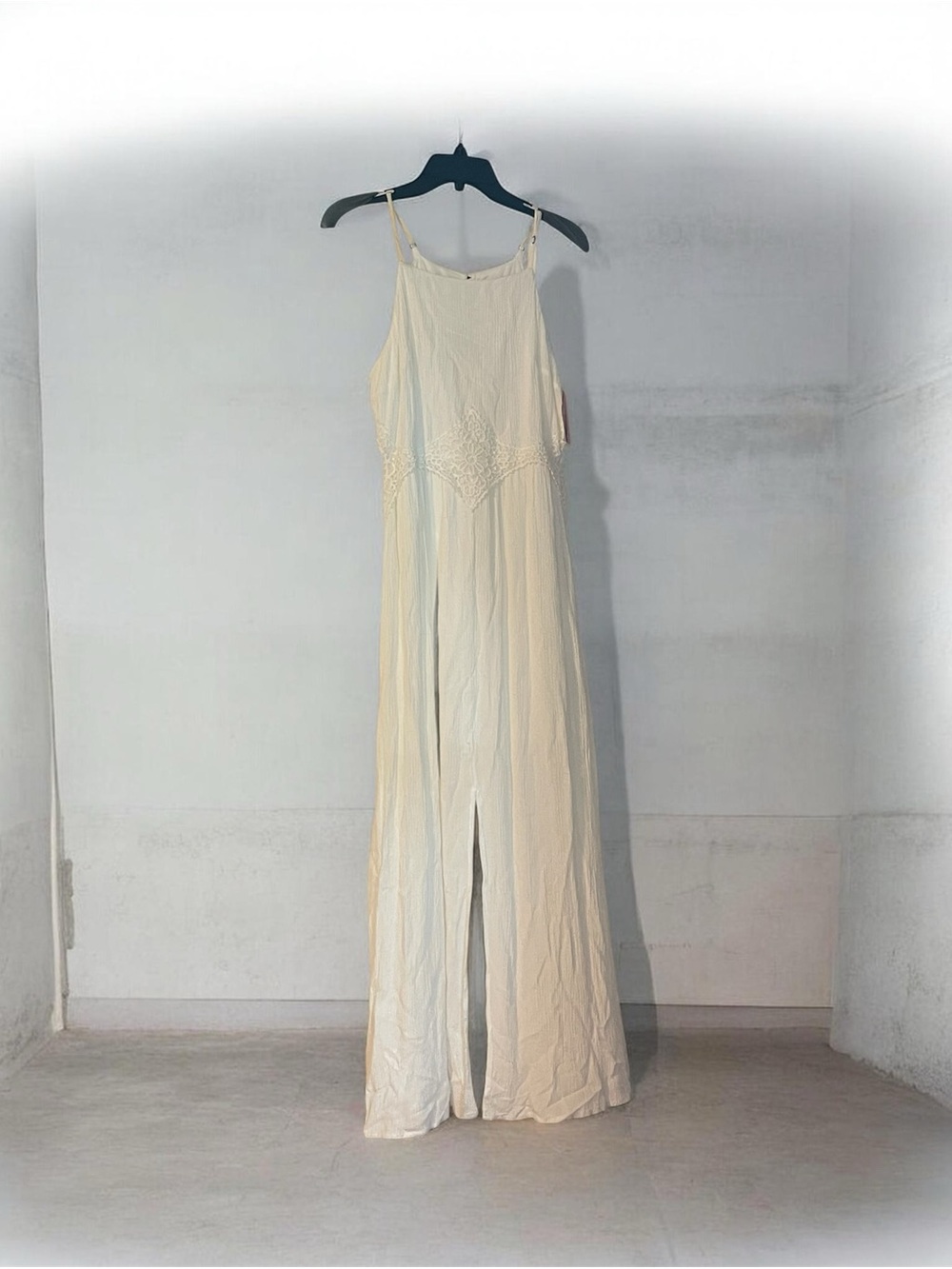 Cream Lace-Trim Maxi Dress - Women
